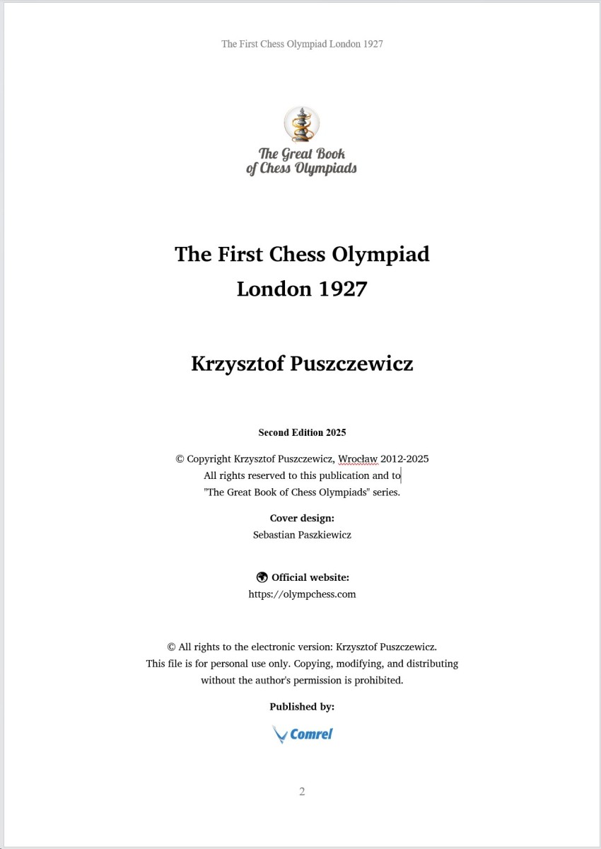 Translation of the First Olympiad Begins